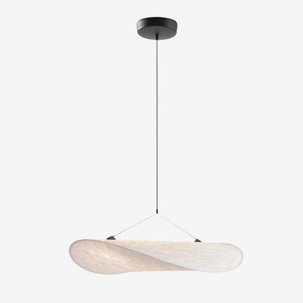 Suspension moderne vague en tissu blanc